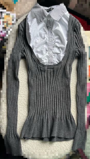 Chemiser en pull gris | L/XL