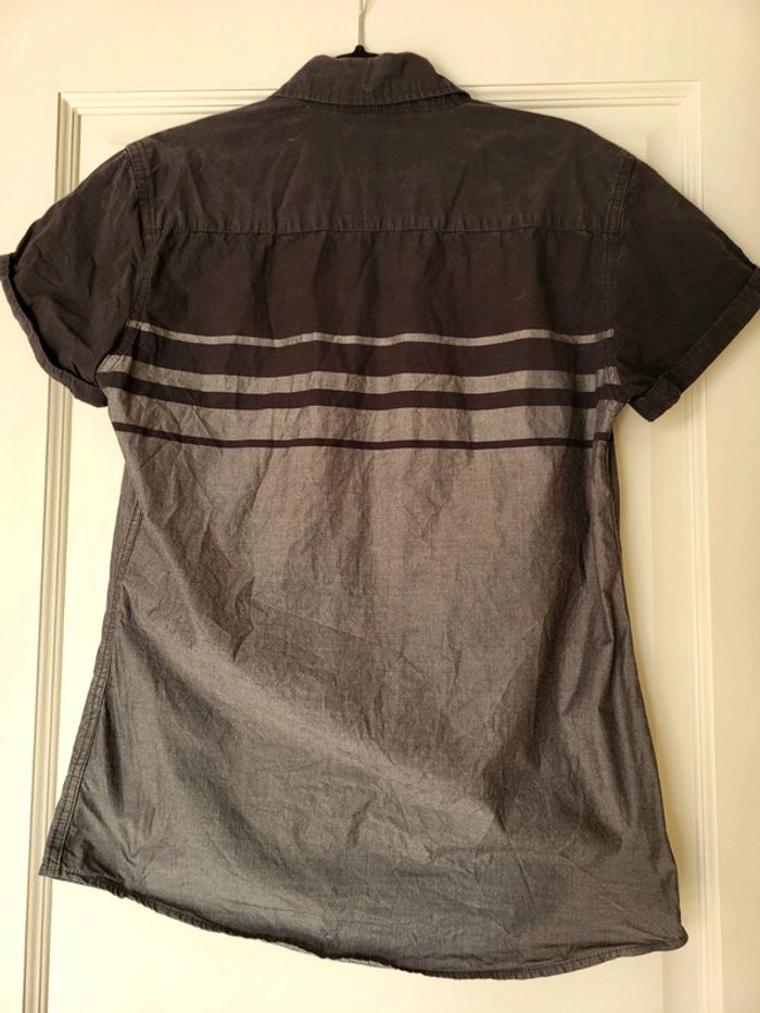 Chemise à manches courtes Liberto - bicolore noir et gris - photo numéro 4