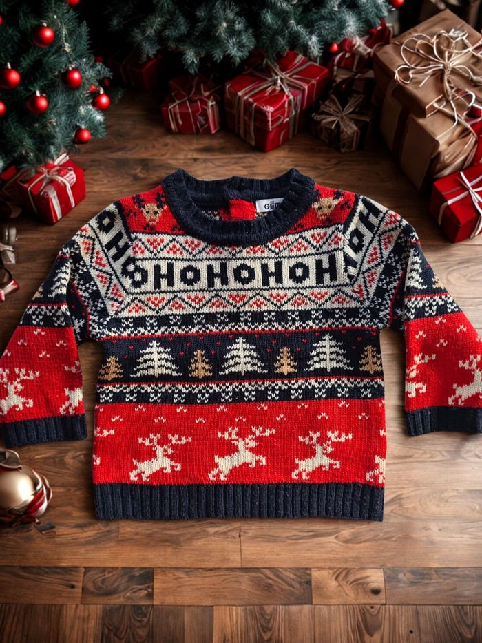 Pull moche de noël Jacquard Gémo 6 mois