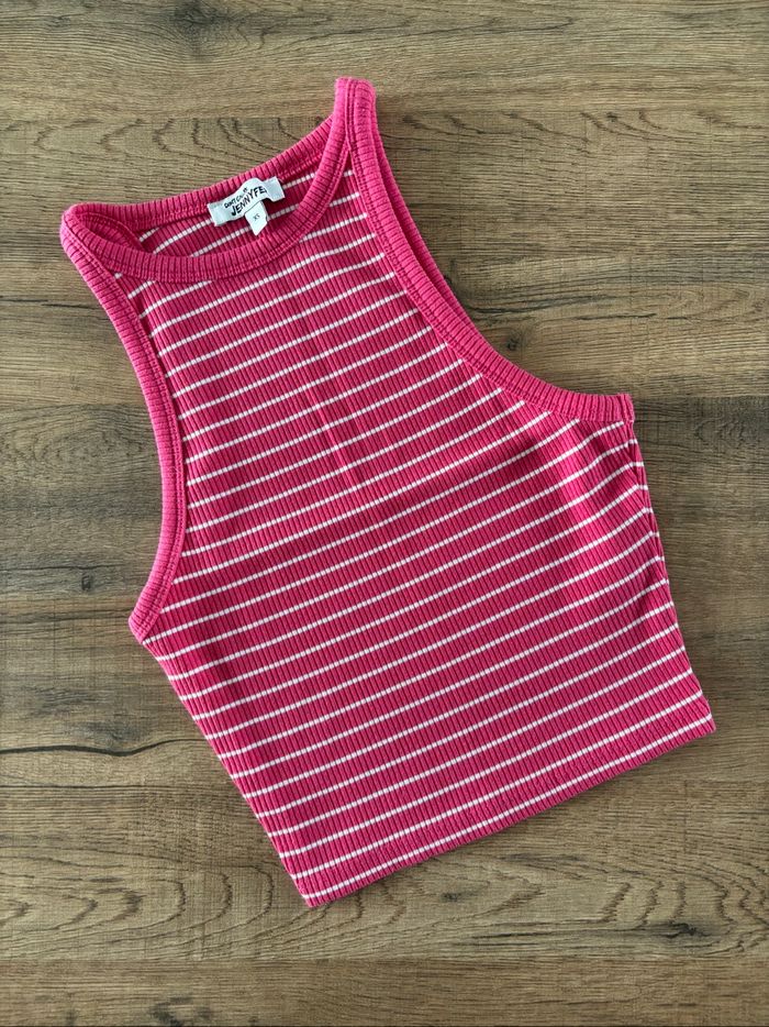 Débardeur rayé rose et blanc Jennyfer - Taille XS - Neuf