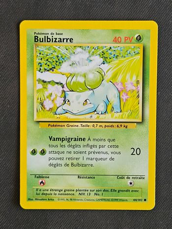 Carte Pokemon Bulbizarre Set de base 44/102