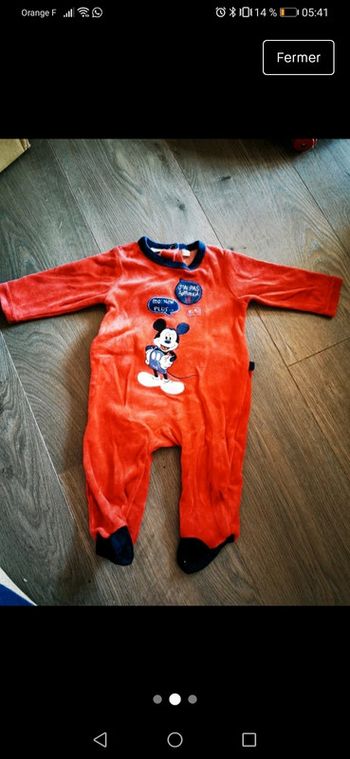 Pyjama bébé garçon 3 mois Mickey Noël