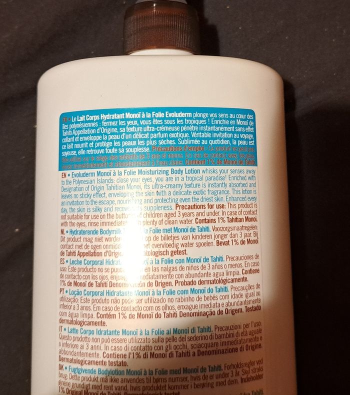 Evoluderm lait corps monoï - photo numéro 2