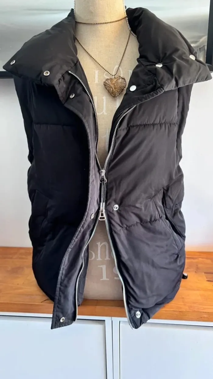 💕 veste sans manche noire taille 34 XS #bershka - photo numéro 2