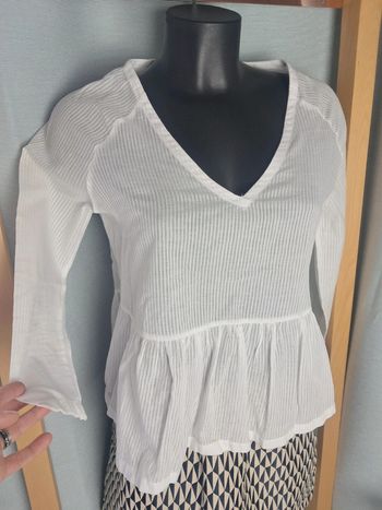 By cat blouse peplum blanche d'été T.36/38