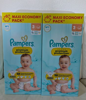 2 cartons Pampers Premium protection Taille 3
