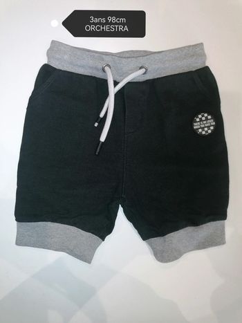 Short en coton noir et gris 3ans 98cm