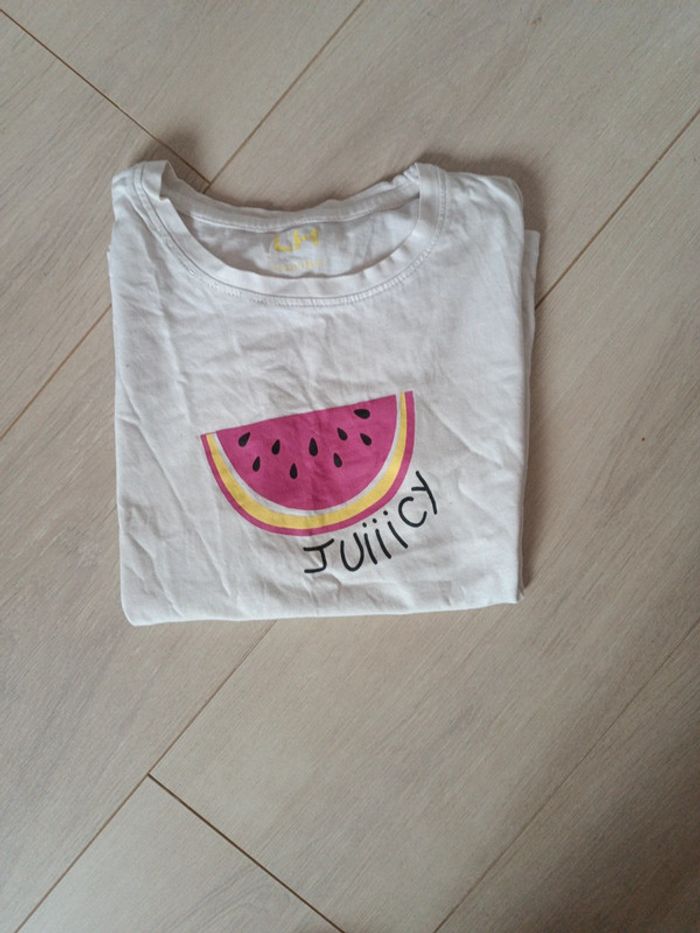 Tee-shirt blanc pastèque 🍉 12 ans - photo numéro 3