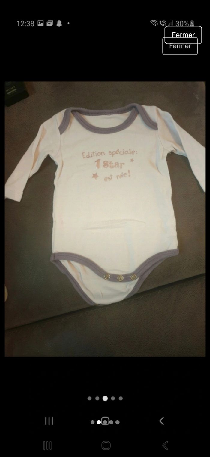 Lot 5 bodies fille 3 mois