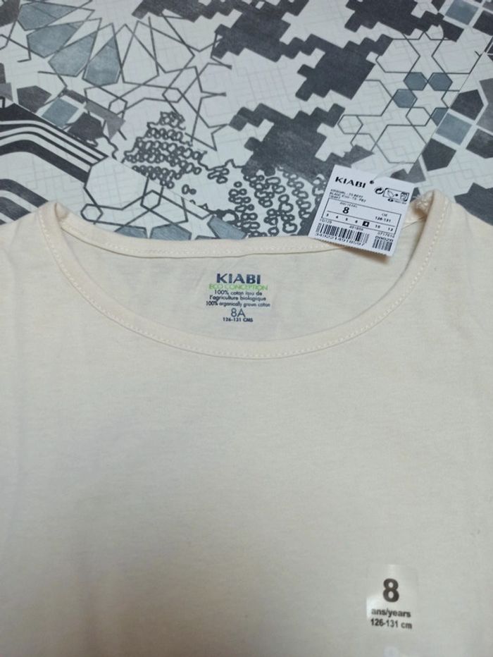 T-shirt manche longue crème neuf - photo numéro 2