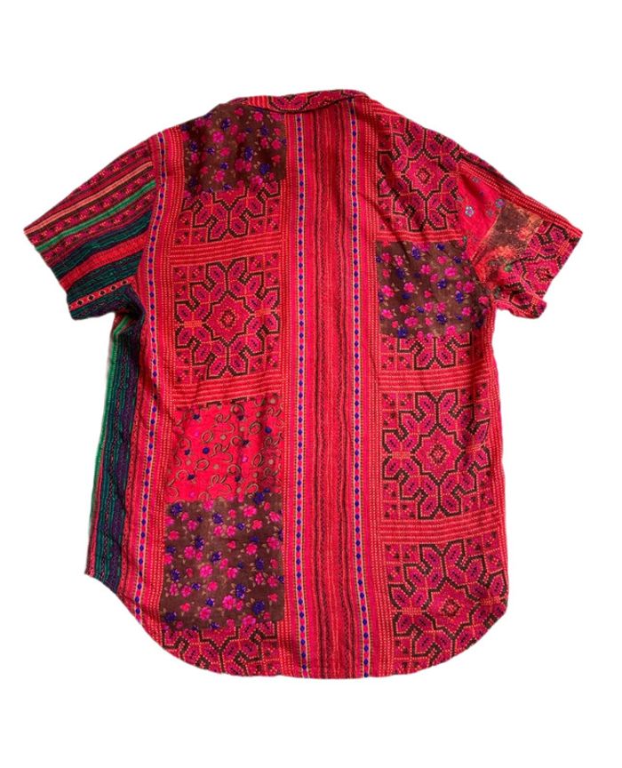 🌿🍓Chemise homme vintage estivale style ethnique indien hippie boho ethnic floral shirt🍓🌿 - photo numéro 9
