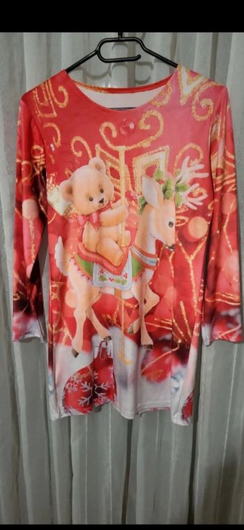 Robe / tunique ourson sur son renne de noel 12 ans