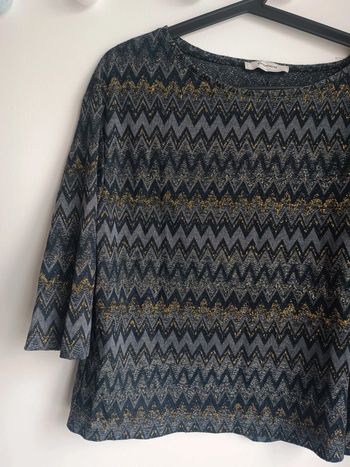 Pull fin marine dorures zig zag Promod Taille M En très bon état
