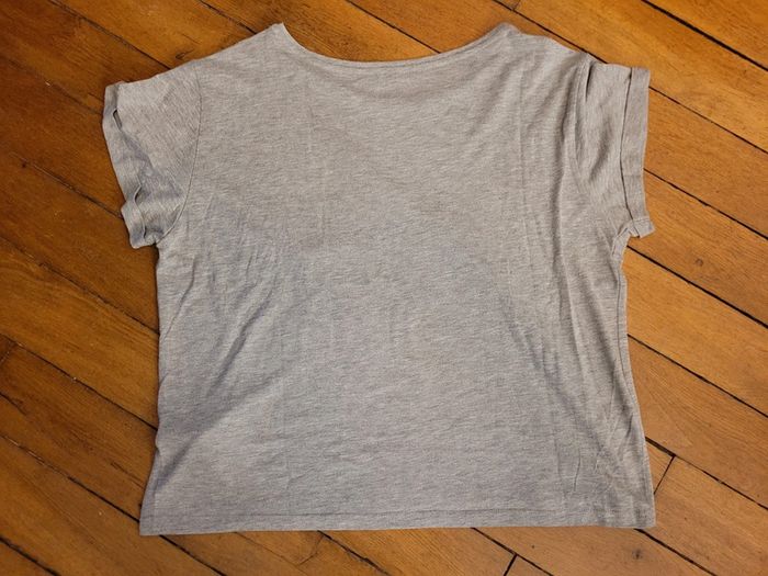 Tee-shirt gris à manches courtes - Pimkie - photo numéro 3
