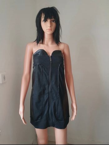 Robe bustier  jean et simili cuir