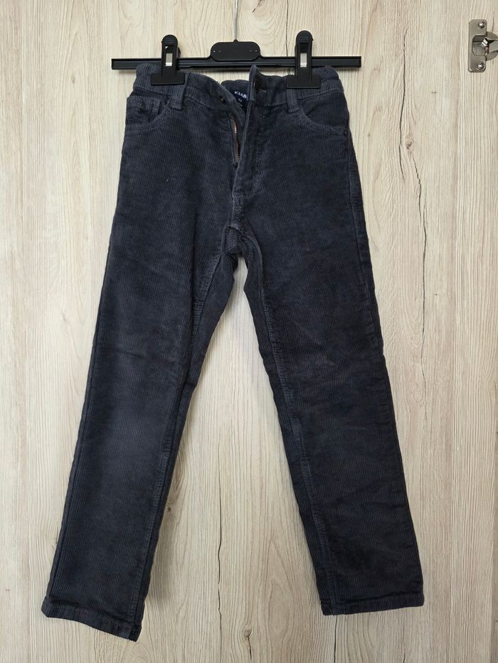 PANTALON GARÇON VELOURS CÔTELÉ GRIS ANTHRACITE TAILLE 6ANS MARQUE KIABI - photo numéro 2