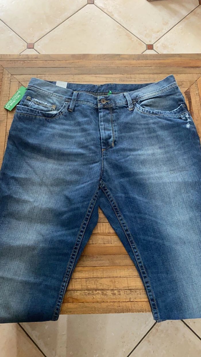 Jean effet délavé benetton - photo numéro 4