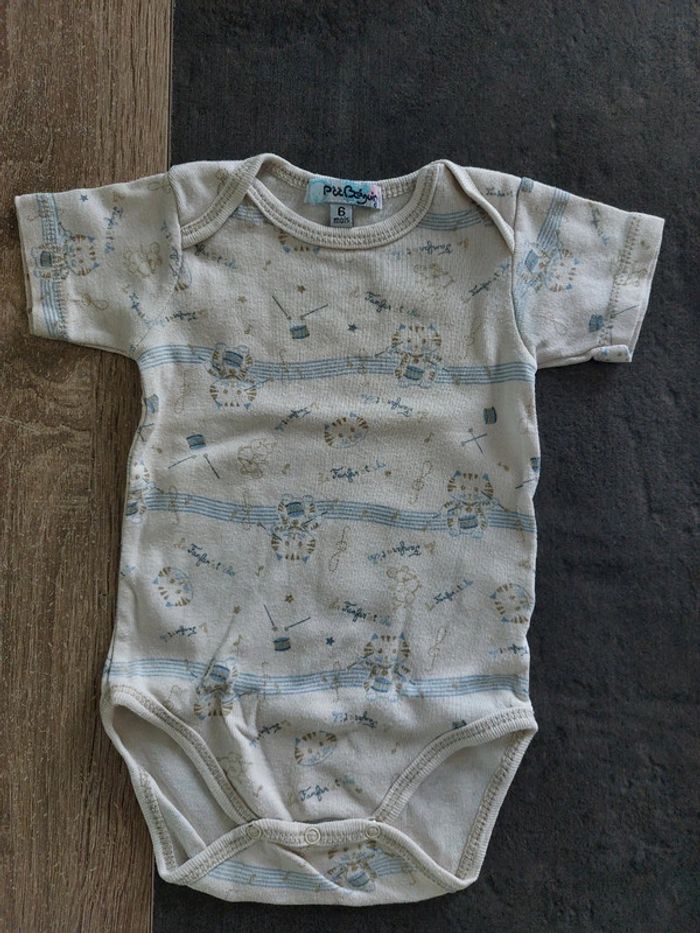 Lot de 2 bodies manches courtes 👦 Petit Béguin 💯% coton 6mois - photo numéro 2