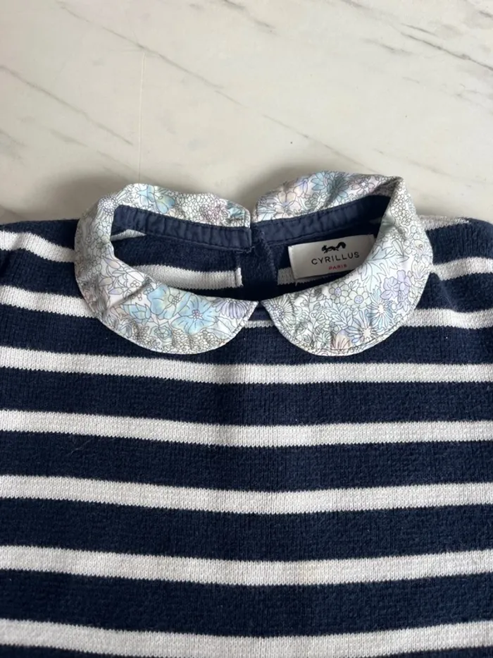 Pull marinière Cyrillus col liberty 8 ans - photo numéro 2