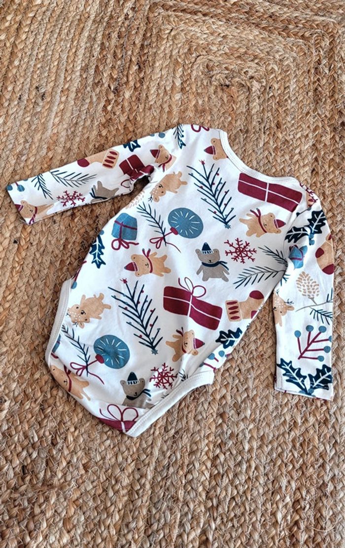 Body beige thème de Noël H&M 6mois tout doux - photo numéro 2