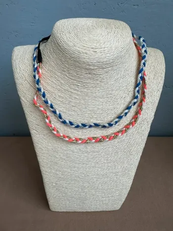 Lot de 2 bandeaux à cheveux tressés bleu et orange