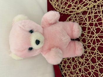 OURS DOUDOU ANCIEN VINTAGE PELUCHE rose cédéji