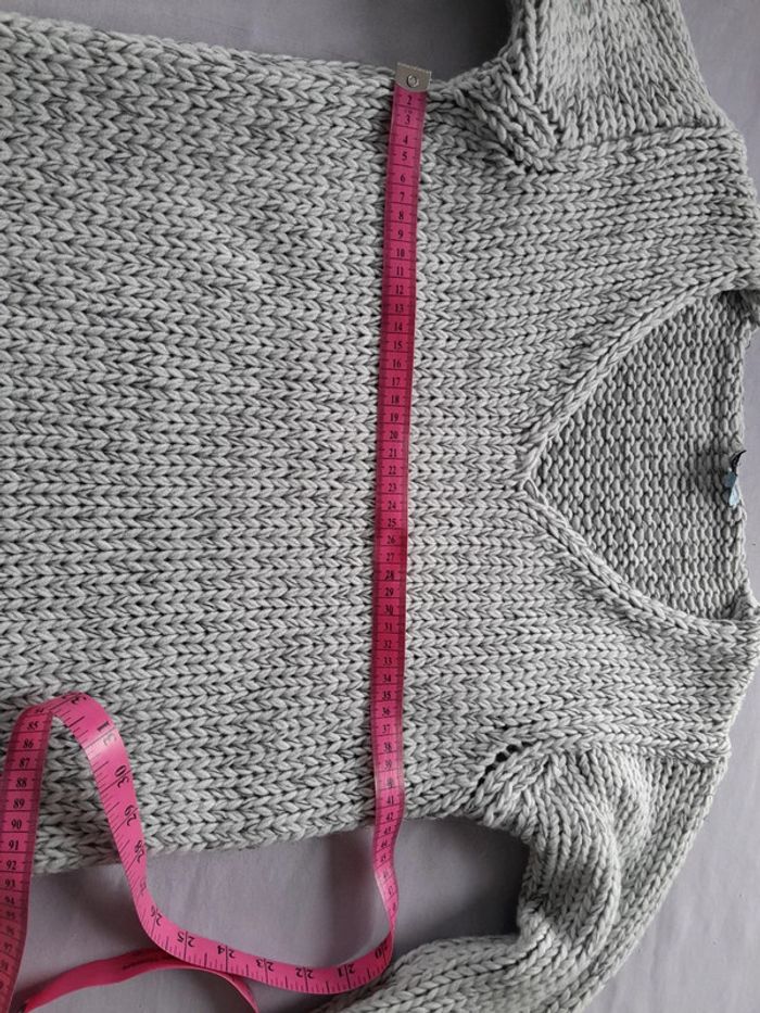 Joli pull bleu gris terre & mer taille 36 laine, mohair, acrylique - photo numéro 5
