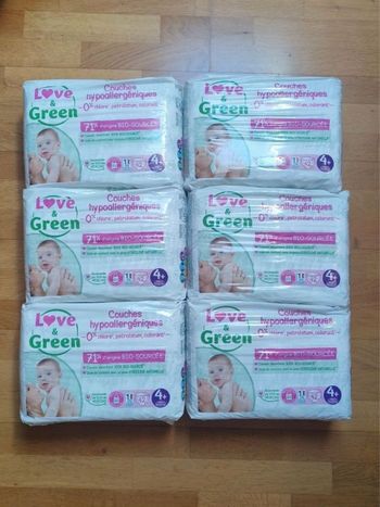 6 paquets couche taille 4+ love And Green 