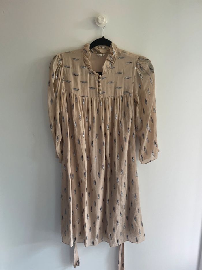 Robe en soie Pablo rose poudré - Taille 36 - photo numéro 2