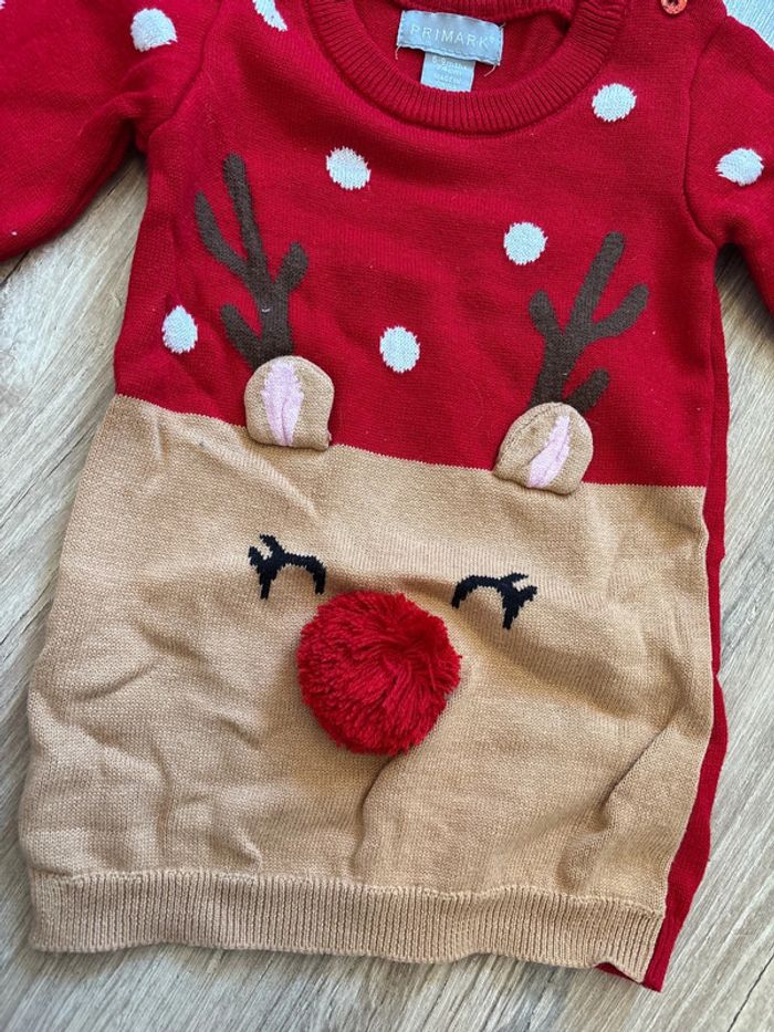 Robe pull Noël Renne 9 mois - photo numéro 3