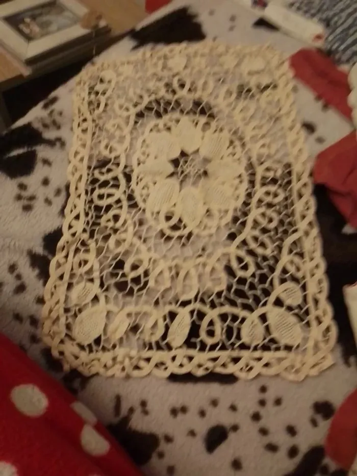 Lot de 5 napperons ancien crochet - photo numéro 2