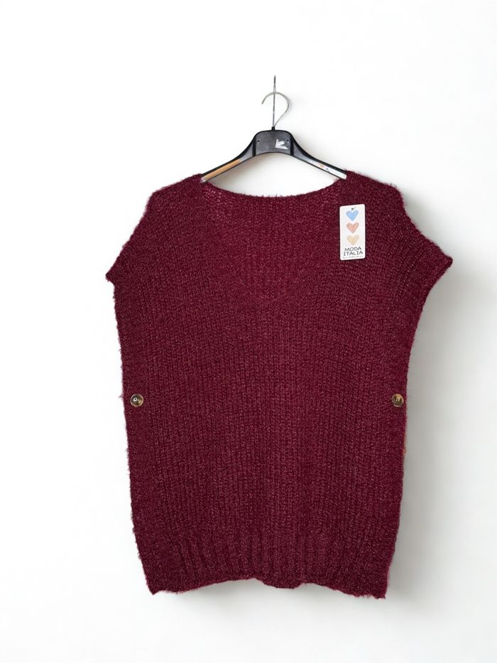 Pull sans manches doux grande taille