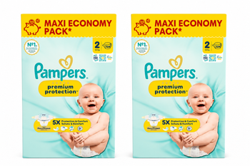 2 Cartons Pampers Premium Protection T2 4-8kgs 248 Couches