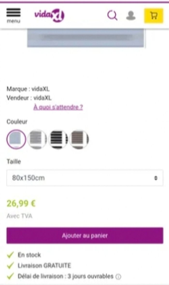 Store occultant blanc neuf en 80x150 cm - photo numéro 2