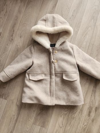 Manteau hiver beige fourré sherpa 24mois