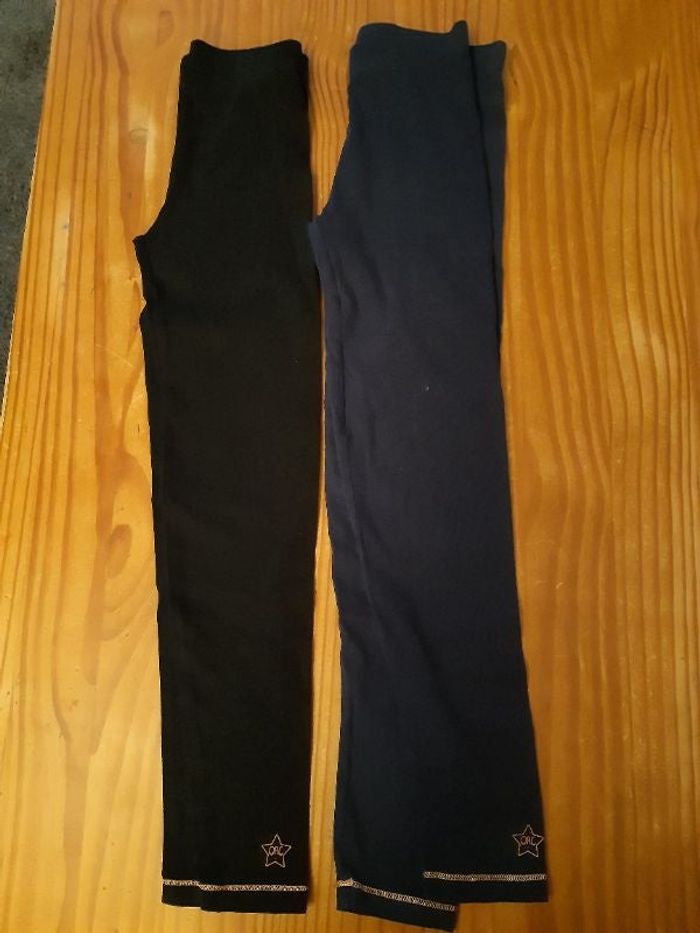 Lot de 2 leggings noir et bleu