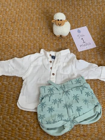 Ensemble chemise short été 1 mois