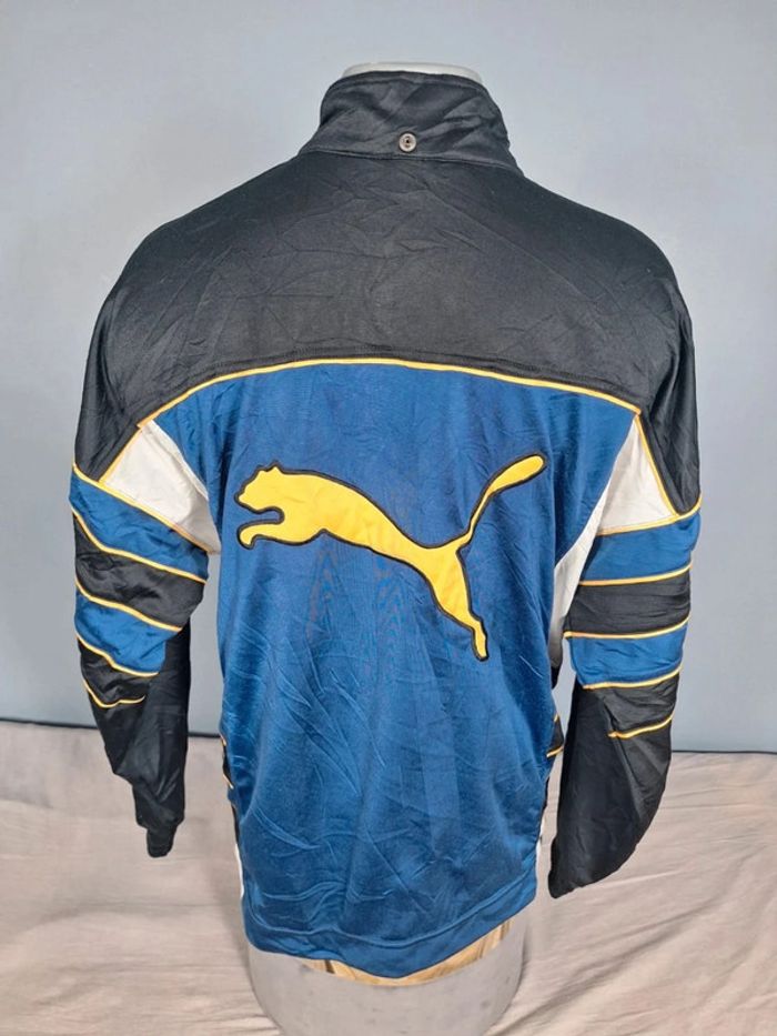 Veste Puma vintage M/L bleu noir jaune logo brodé rétro 90s - photo numéro 10