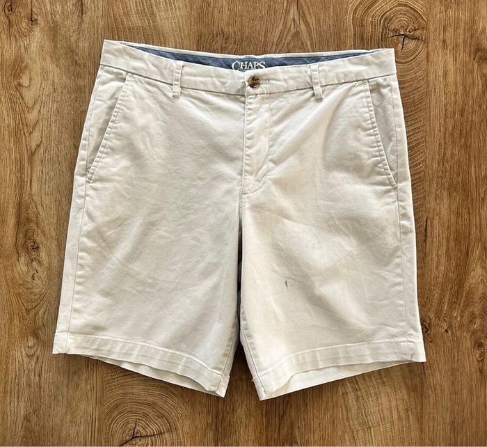 Short chino crème Chaps Coastland Wash pour homme, taille W 32 (42 taille française) - photo numéro 2