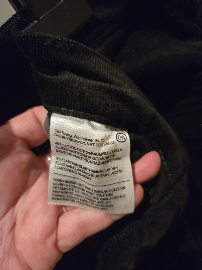 Pantalon velours noir T. 44-46 C&A neuf - photo numéro 5