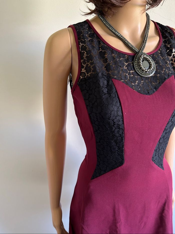 Robe bordeaux et noire sans manches Morgan taille 36 jamais portée - photo numéro 4
