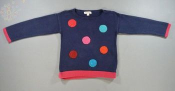 Pull tricot gris jaune chouette Orchestra 3 ans 98 cm fille