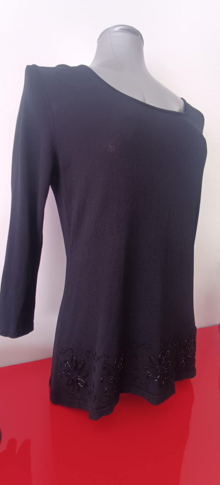 Haut Top T-shirt noir manches 3/4 "M&S mode" Taille EUR M 40/42 - photo numéro 4