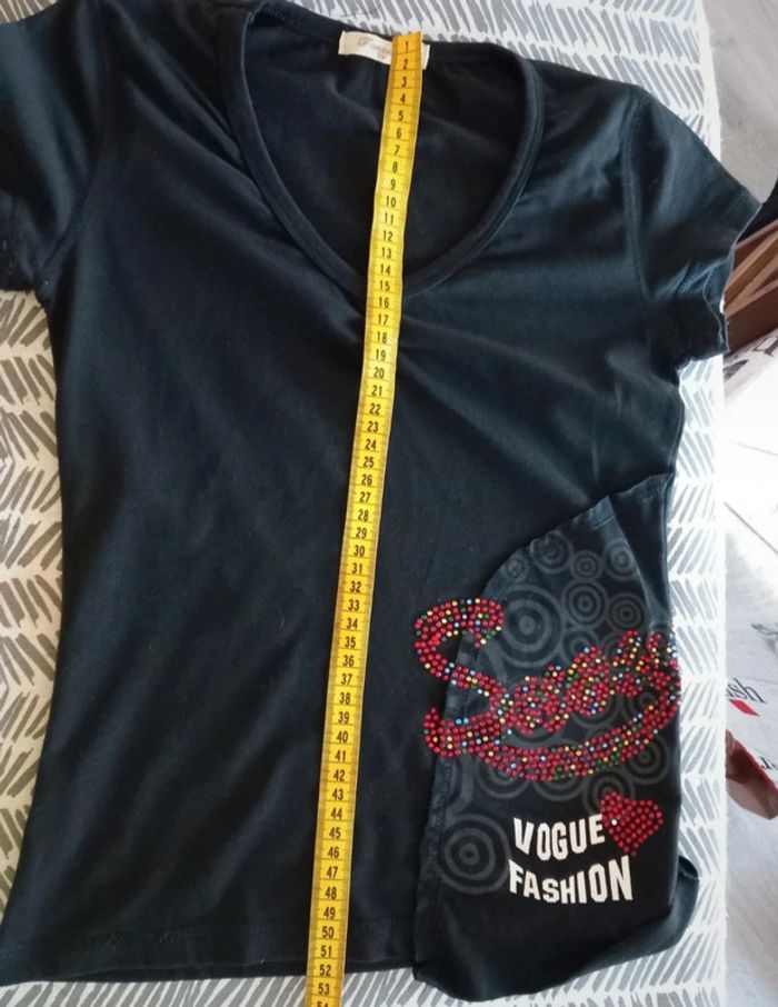 Tee short motifs imprimé manches courtes taille 36/38 - photo numéro 2