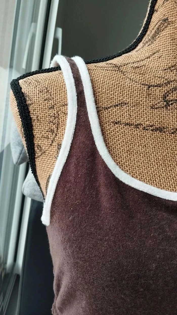 Crop top marron beige ardene taille l - photo numéro 2