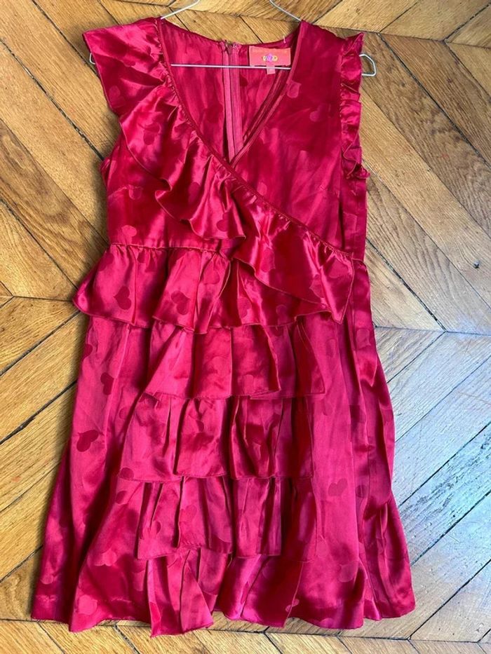 NEUVE Sublime robe 100%soie Manoush taille 38 rouge - photo numéro 9