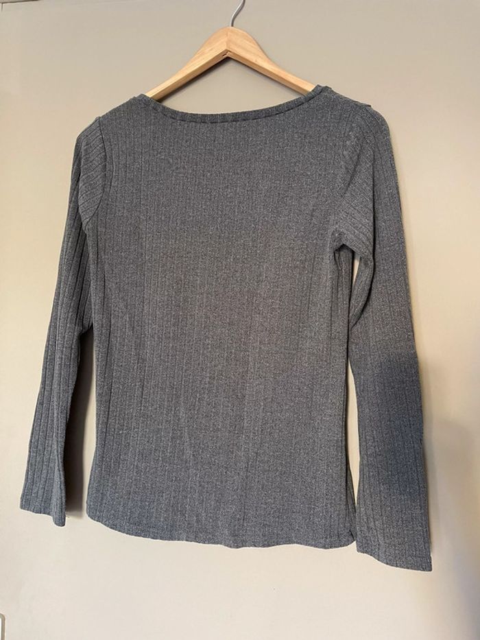 T-shirt à manches longues gris - photo numéro 3