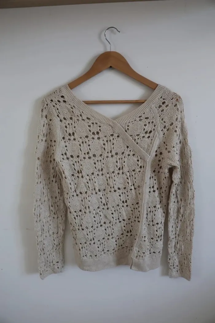 C38 Pull Crochet Knitted & Knotted Taille S