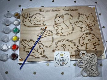 Kit créatif d’automne à peindre – Guirlande en bois à décorer (norme enfant)