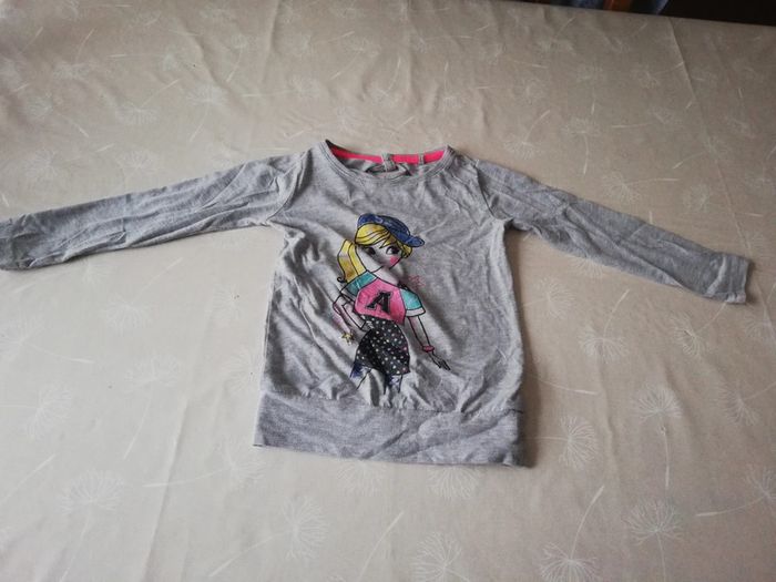 Tee shirt manches longues gris 104cm palomino